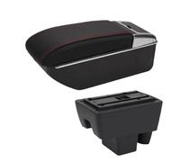 MAMXVKVZEU For Skoda For Rapid Car Armrest Storage Box Interior Accessories Car Armrest Box(D1 Black red No USB)