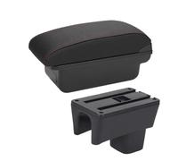 MAMXVKVZEU For Suzuki For Swift 2005-2024 Car Armrest Accessories Interior Storage Box Car Armrest Box(C1 Black red No USB)