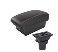 MAMXVKVZEU For Toyota For Yaris For Vitz Car Armrest Box Central Storage Box With USB Car Accessories Car Armrest Box(B1 Black red 3 USB)