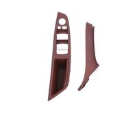 MAMXVKVZEU Interior Front Door Armrest Panel Trim Pull Handle Set for B&MW 5 Series F10/F11/F18 520 523 525 528 530 535 2010-2017(Red Brown LHD 2PCS)