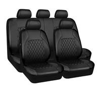 MAMXVKVZEU PU Leather Car Seat Covers Airbag Compatible Front Rear Full Set Cushion Universal(Black 5 pcs)