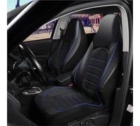MAMXVKVZEU PU Leather Car Seat Covers High Back Seat Cover Set Universal For Most Cars Trucks SUVs Vans(Y40724-blue)
