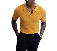 Man 1960s Vintage Knitted Button Polo Casual Knit Polo Shirt Italian Shirts XL