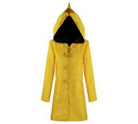 (Man, 3XL) Little Nightmares 2 Six Kids Adult Cosplay Costume Hooded Raincoat Halloween