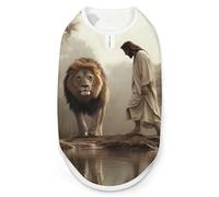 Man And Lion Cute Dog Shirt Sleeveless Soft Breathable Pet Apparel Tank Top Summer Cool 2XL