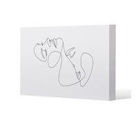 man and woman touch by one line (Canvas Print) / 127 x 101 x 4cm Benjamin Tate Design Natural One Size