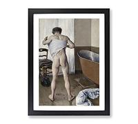 Man At His Bath By Gustave Caillebotte Classic Painting Framed Wall Art Print, Ready to Hang Picture for Living Room Bedroom Home Office Décor, Black A3 (34 x 46 cm)