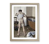 Man At His Bath By Gustave Caillebotte Classic Painting Framed Wall Art Print, Ready to Hang Picture for Living Room Bedroom Home Office Décor, Oak A3 (34 x 46 cm)