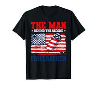 Man Behind Second Firecracker 4th Of July Funny Pregnancy T-Shirt