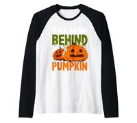 Man Behind The Pumpkin Halloween Pregnancy Dad Raglan Baseball Tee
