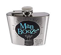Man Booze Hip Flask - The Bright Side - (New Design For 2016)