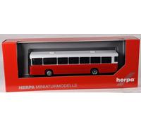 Herpa Bus model MAN Büssing SÜ 210, red/white, miniature scale 1:87, collectible, Made in Germany, plastic