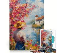 Man by The River 1000 Piece Jigsaw Puzzles- Enjoyable Game Bright Color Family Enjoyable Perfect Art (38x26cm)