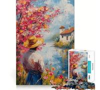 Man by The River 1000 Teenager Pieces Jigsaw Puzzle Memory Fit Neat Thick Home Game (38x52cm)