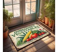 Man Cabe Decor Homegrown Vegetables: A Lush Garden'S Bounty Doormat Funny Text Doormat Front Porch Decorations Outdoor(40X60CM)
