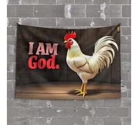 Man Cabe Decor I Am God. Printed On The Image. Tapestry Room Door Decor Room Door Decor(75X100CM)