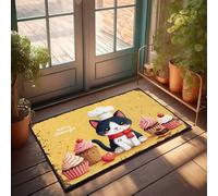 Man Cabe Decor Kitty Chef: A Sweet Bakery Adventure Doormat Funny Text Doormat Front Porch Decorations Outdoor(40X60CM)