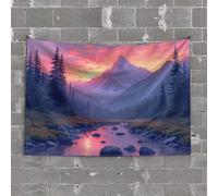 Man CABE Decor Mountain Sunset Reflections in Nature Tapestry Room Decore Indie Room Decor(100X150CM)