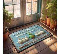 Man Cabe Decor Quack! A Duckling'S Dilemma: Finding Their Squad Amongst The Squi Doormat Funny Text Doormat Front Porch Decorations Outdoor(40X60CM)
