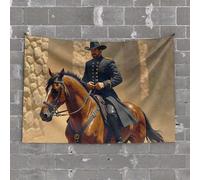 Man Cabe Decor Rider In Historical Uniform On Horseback Amidst Stone Structures Tapestry Garage Decor For Men Boys Room Decor Teenager(100X150CM)