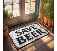 Man Cabe Decor Rustic Vintage Save Beer Sign With Bold Lettering Doormat Funny Text Doormat Front Porch Decorations Outdoor(50X80CM)