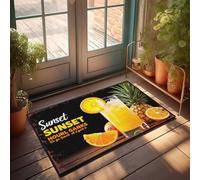 Man Cabe Decor Sunset Hourly Ganks: Refreshing Orange Pineapple Juice Blend Doormat Funny Text Doormat Front Porch Decorations Outdoor(50X80CM)