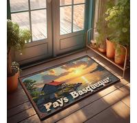 Man Cabe Decor Sunset Serenity At Pays Basquequin Cabin Doormat Funny Text Doormat Front Porch Decorations Outdoor(50X80CM)