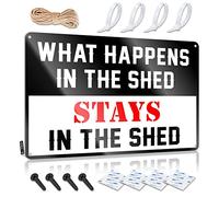 Man Cabe Decor What Happens In The Shed Stays In The Shed Sign Cool Signs For Bedroom Funny Sogns(20X30CM)