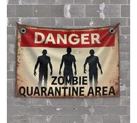 Man CABE Decor Zombie Quarantine Area: A Danger Sign Tapestry Room Decore Indie Room Decor(75X100CM)