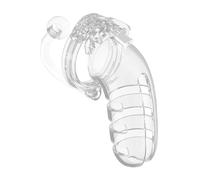 Man Cage 12 Male 5.5" Clear Chastity Cock Cage With Butt Plug Anal Ball Mens