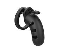 Man Cage Medium Silicone Chastity Cage 4.5 Inch - Black Black