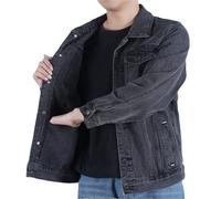 Man Cargo Oversize Cowboy Coat For Men Menswear Black Denim Jackets A3 Gray Jacket L