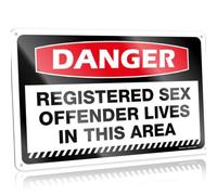 Man Cave Accessories and Decor Danger Registered Sex Offender Lives in This Area Metal Sign Drinking Signs Funny Tin Signs Warning(20X30CM)