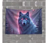 Man Cave Accessories and Decor Enchanted Night: The Wolf's Gaze Tapestry Wall Decor for Dorm Room Room Stuff(75X100CM)
