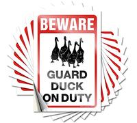 Man Cave and Decor Label Teacher Appreciation Bulk Funny for Woman Strong Adhesive/Beware! Guard Ducks On Duty Adult Signs for Man Cave(12X18CM-2Pcs)