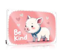 Man Cave Bar Be Kind: A Heartwarming Message From The Pig Tin Sign Bedroom Door Decor Bar Sign Metal(30X40CM)