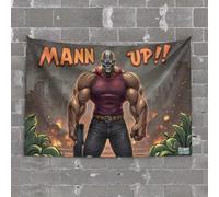 Man Cave Decor and Accessories Man Up: The Ultimate Urban Warrior Tapestry Funny Home Decor Funky Decor(75X100CM)
