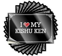 Man Cave Decor Decals Case | I Love My Kishu Ken Love Coffee Sticker Pack(6X9CM)
