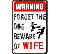 Man Cave Decor Garage Wall Decor For Men Funny Metal Signs Bar Sign Cool Man Cave Furniture Garage Gifts For Men Accessories Forget The Dog Beware Of Wife Sign Stuff 8x12 Inch