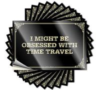 Man Cave Decorations Sticker Durable Hat | I Might Be Obsessed with Time Travel Optical Illusion Self Adhesive Sticker for Math DIY(12X18CM)