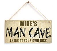 Man Cave Enter at Your Own Risk - Personalised Wooden Sign