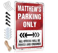 Man Cave Funny Signs Matthew'S Parking Only Tin Sign Outdoor Patio Decor Man Cave Furniture ( Size : 20X30CM )