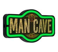 Man Cave LED Neon Sign Vintage Inspired Retro Wall Decor for the Man Cave, Game Room, Arcade, or Home Bar (17” x 9.5” x 2”)