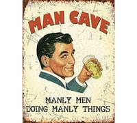 Man Cave Manly Men Doing Manly Things Small Steel Sign 200mm x 150mm (og)