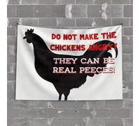 Man Cave Rules Chicken Warning: Don't Anger The Fowl! Tapestry Home Decor Men Man CABE Decor(75X100CM)