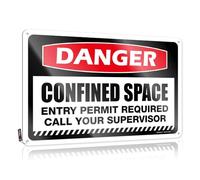 Man Cave Rules Danger Confined Space Entry Permit Required Call Your Supervisor Tin Sign Office Tin Sign Room Door Decor(30X40CM)