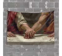 Man Cave Rules Hands of History: A Symbolic Connection Tapestry Home Decor Men Man CABE Decor(100X150CM)