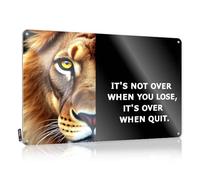 Man Cave Sign Decor Never Quit: The Lion'S Message Of Perseverance Tin Sign Bar Signs For Home Bar Funny Man Cave Funny Signs(30X40CM)