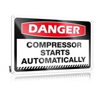 Man Cave Signs Vintage Funny Danger Compressor Starts Automatically Tin Sign Bar Accessories For Man Cave Retro Tin Signs(30X40CM)