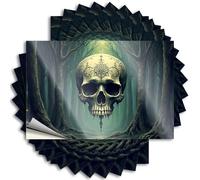Man Cave Stuff Decal - Tiny Science Water A Giant Skull Hangs in A Spooky Forest(6X9CM)